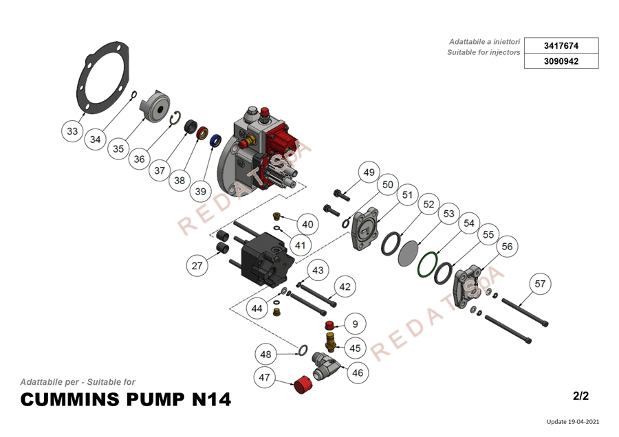 CUMMINS PUMP N14 2/2